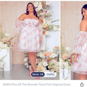 Plus off the shoulder floral dress